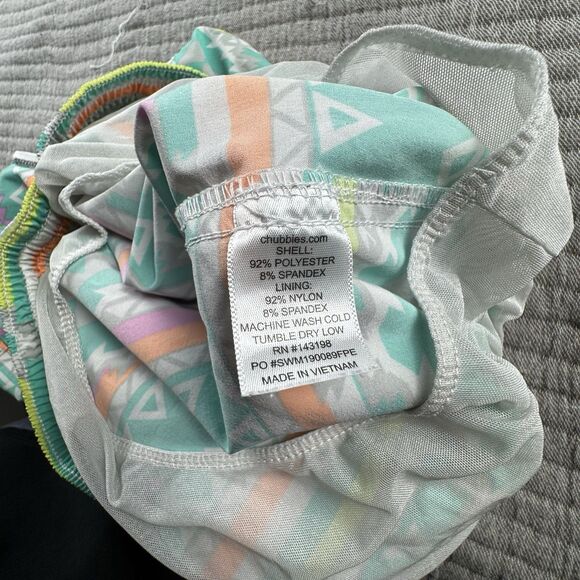 Chubbies Lined Classic Swim Trunk Mens L Aztec 7" Inseam Drawstring - Picture 7 of 7